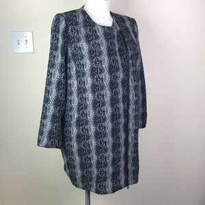 Sejour Snakeskin Print Jacket Zipper Front